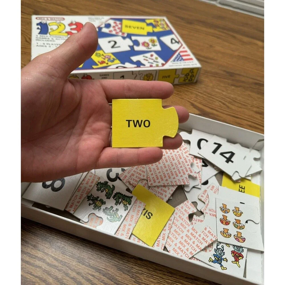 Vtg Mix & Match 123 ages 3-7‎ - Three Self Correcting game Numbers -COMPLETE